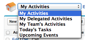 List of Salesforce Activity Views
