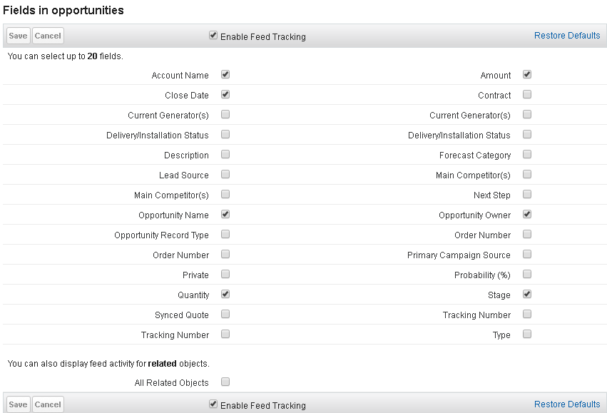 feed tracking